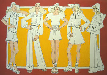 Fashion Drawing -  ink & watercolor on paper - 1970 - by Marlies Ihmels