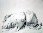 Mound - graphite on paper - 9 x 11.75 inches - by Marlies Ihmels