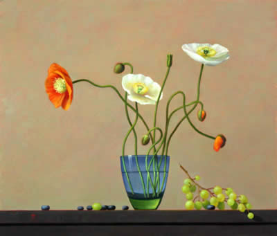 Island Poppies - oil on panel - by Marlies Ihmels