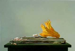 Buddhas Hand oil on panel -by Marlies Ihmels