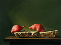 Two Garnet Yams - oil on panel - 2001 - by Marlies Ihmels