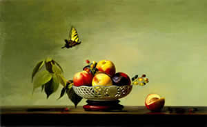 A Single Swallowtail - oil on linen - 1998 - by Marlies Ihmels  a.k.a. Marlies Herget
