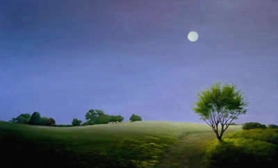 Early Moon - oil on linen - 22 x 36 inches - by Marlies Ihmels