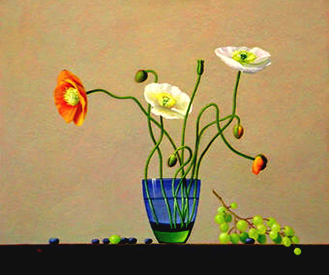 Island Poppies - oil on panel - 18 x 21 inches - by Marlies Ihmels-Herget