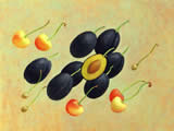 Italian Plums -  oil on paper - by Marlies Ihmels-Herget