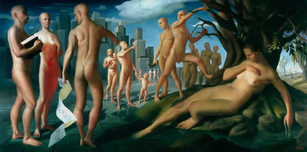 The Rebirth of Nature-iol on linen- 48 x 96 inches - By marlies Ihmels-Herget