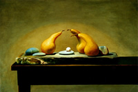 Three Bosc Pears - oil on panel - 1999 - by Marlies Ihmels